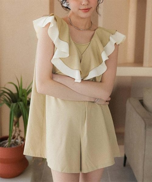 ティティベイト(titivate) ラッフルフリルオールインワン ワンピース水着
