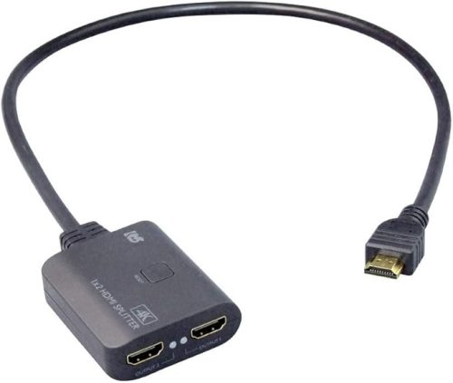 ラトックシステム ケーブル一体型 1入力2出力 HDMI分配器 RS-HDSP2C-4K