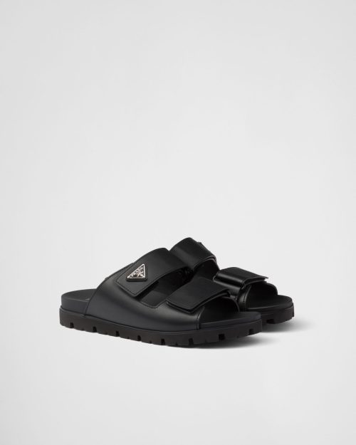 プラダ(PRADA) レザー ストラップサンダル