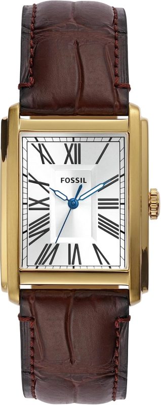 フォッシル(Fossil) CARRAWAY 三針 ブラウン クロコレザーウォッチ FS6011