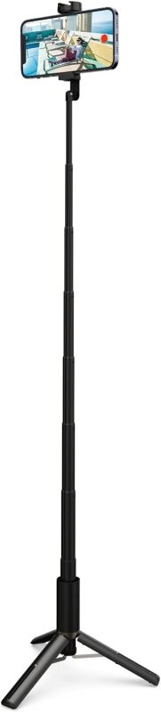 エレコム(ELECOM) スマートフォン用三脚 自撮り棒 2way ホルダー一体型 P-STSRS02ITABK