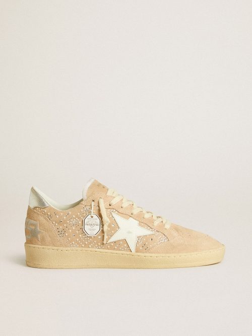 ゴールデングース(goldengoose) Ball Star スエード スワロフスキー レザースター&ラミネートヒールタブ