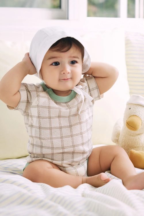 コニー(Konny) Newborn コットンメッシュボディスーツ