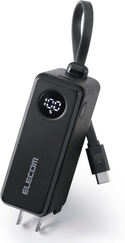 エレコム(ELECOM) AC一体Cケーブル一体モバイルバッテリー EC-C30L