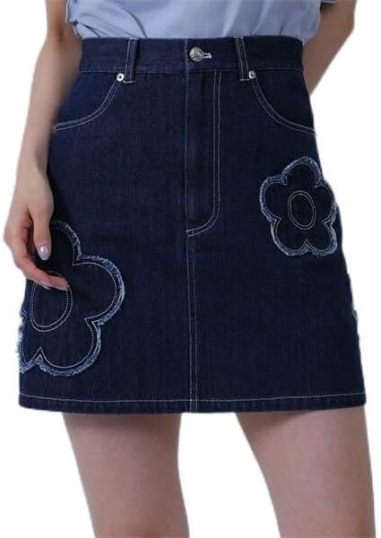 マリークワント(MARY QUANT) デイジーパッチデニムミニ スカート