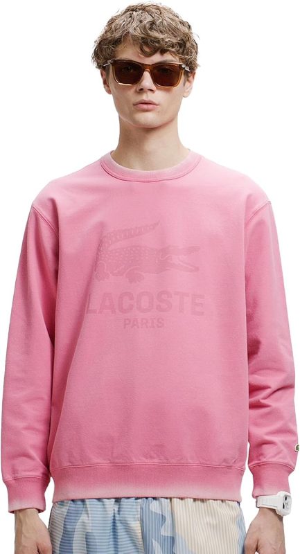 ラコステ(LACOSTE) ビンテージエフェクト ロゴクルーネックスウェット