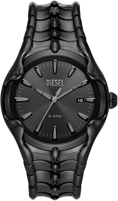 ディーゼル(DIESEL) Vert Three-Hand Date Black Stainless Steel Watch DZ2187