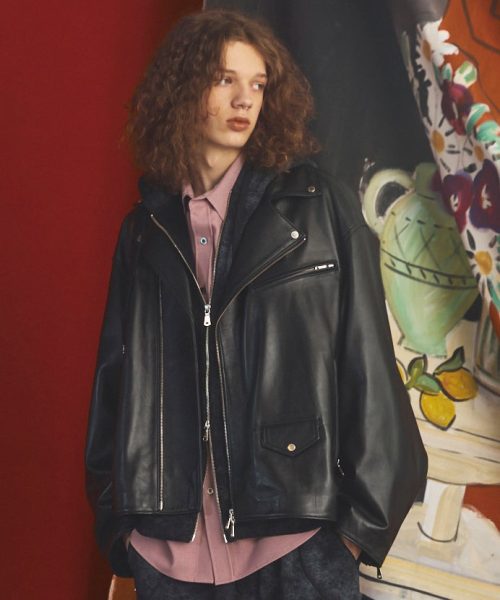 メゾンスペシャル(MAISON SPECIAL) Sheep Leather Prime-Over Double Rider Jacket