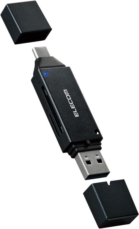 エレコム(ELECOM) USB Type-C&USB-A両対応 直挿しメモリーカードリーダー MR3C-D207BK/EC