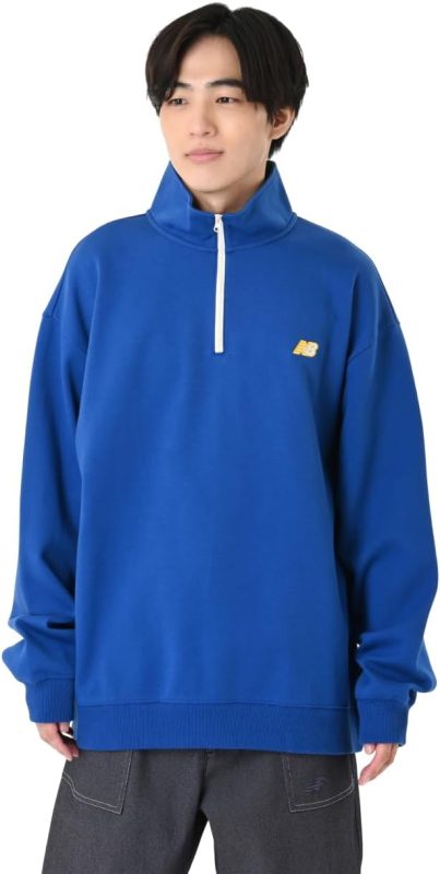 ニューバランス(new balance) 長袖Tシャツ NB刺繍ダブルフェイスハーフジップ