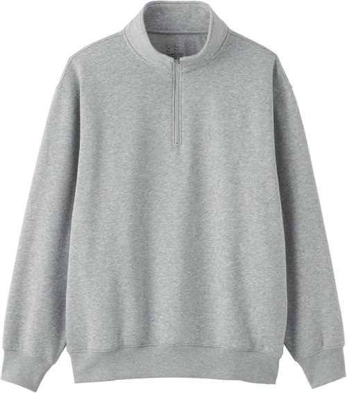 無印良品 紳士 ハーフジップスウェットシャツ