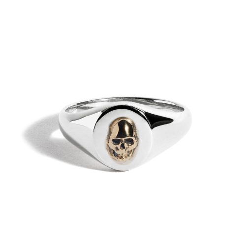 グレートフロッグ(THE GREAT FROG) Small Silver Signet with 18ct Gold Skull