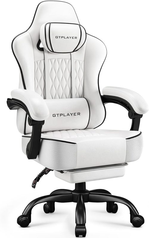GTPLAYER ゲーミングチェア PUレザー GTP6002-WHITE