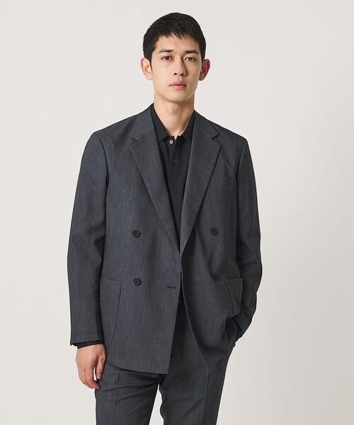 ユナイテッドアローズ(UNITED ARROWS) テックデニム ダブル 4ボタン テーラードジャケット UA COZY ウォッシャブル ヨコストレッチ