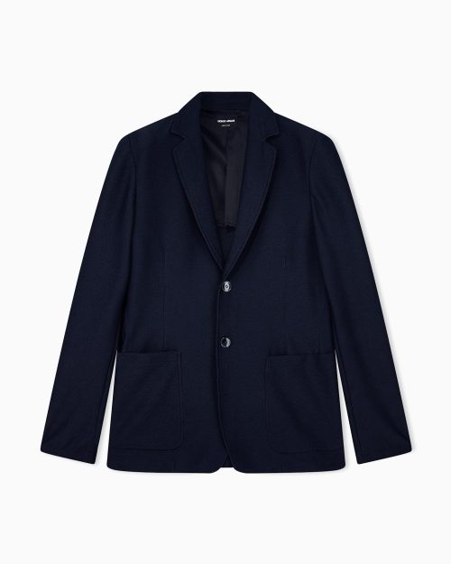 ジョルジオアルマーニ(GIORGIO ARMANI) シアサッカージャージー シングルブレスト ブレザー