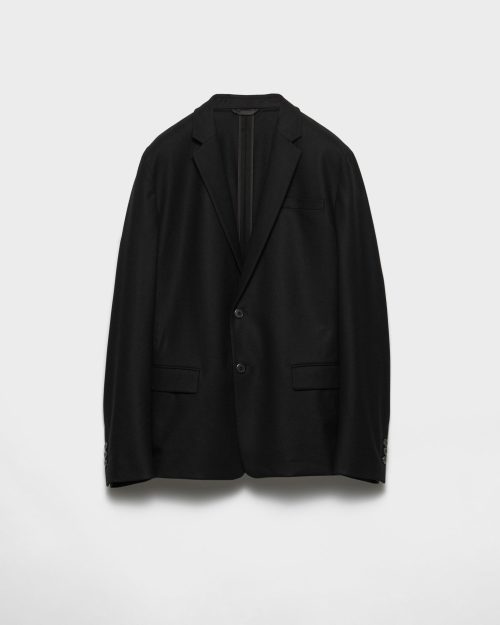 プラダ(PRADA) シングルブレスト ウールブレンド ジャケット