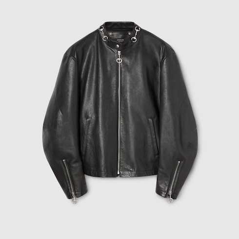 グッチ(GUCCI) ホースビット付き レザー ジャケット