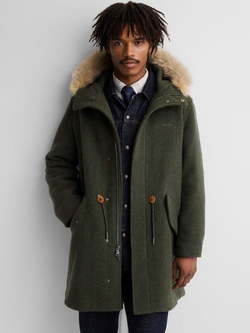 ギャップ(GAP) Gap × A.P.C. フード付き オーバーサイズ ウールブレンドアウター