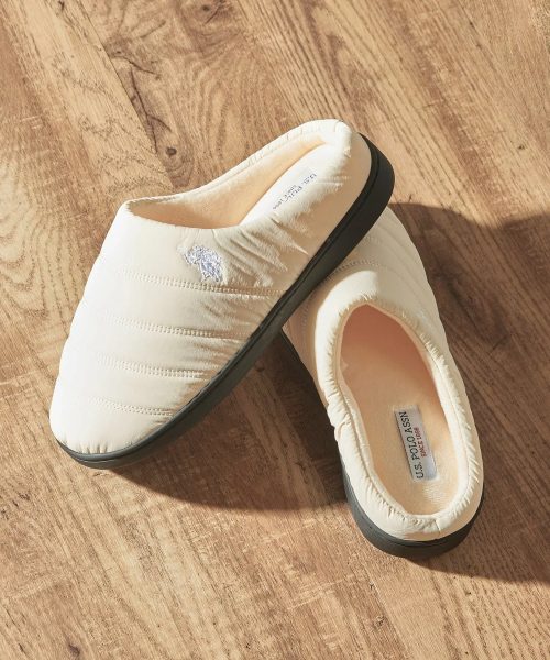 ユーエスポロアッスン(U.S. POLO ASSN.) 別注 ロゴワンポイント ダブルステッチ モックシューズ